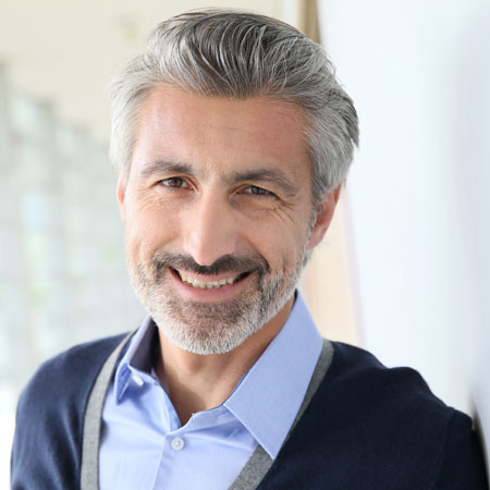 Middle aged man with healthy hair